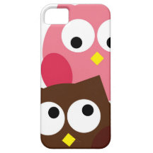 Cute Pink and Brown Owls iPhone Case iPhone 5 Covers