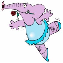 cute pink ballet ballerina elephant in tutu cut outs