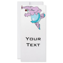 cute pink ballet ballerina elephant in tutu custom rack cards