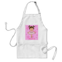 Cute Pink Ballet Girl On Stars and stripe Aprons