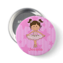Cute Pink Ballet Girl On Stars and stripe