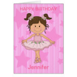 Cute Pink Ballet Girl On Stars and stripe Cards