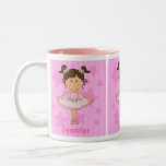 Cute Pink Ballet Girl On Stars and stripe Coffee Mugs