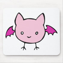 Cute Pink Bat Mouse Pads