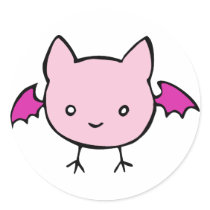 Cute Pink Bat Sticker