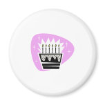 Cute Pink Birthday cake design magnets