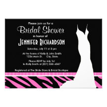 Cute Pink & Black Zebra Stripes Announcement