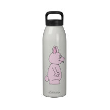Cute Pink Bunny Rabbit Water Bottle