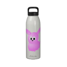 Cute Pink Bunny Rabbit. Water Bottles