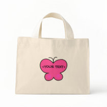 cute pink butterfly, <YOUR TEXT> Tote Bags