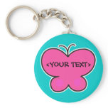 cute pink butterfly, <YOUR TEXT> keychains