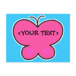 cute pink butterfly, <YOUR TEXT> postcards