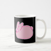 cute pink cartoon bunny rabbit coffee mugs