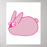 cute pink cartoon bunny rabbit print