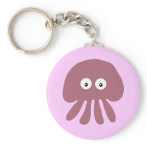 Cute pink cartoon Jellyfish keychain