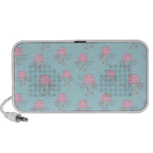 Cute Pink Cartoon Jellyfish Pattern Mp3 Speaker