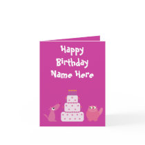 Cute Pink Cartoon Pets Birthday Animal Charity