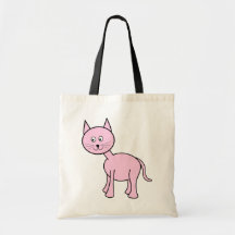 Cute Pink Cat Cartoon. Bag