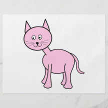 Cute Pink Cat Cartoon. Custom Flyer