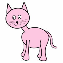 Cute Pink Cat Cartoon. Photo Cutouts