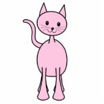 Cute Pink Cat. Cat Vector Cartoon. Custom photo sculptures