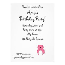 Cute pink cat invite