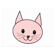 Cute Pink Cat Postcard