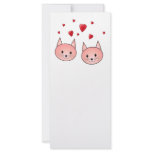 Cute Pink Cats with Hearts. Full Color Rack Card