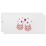 Cute Pink Cats with Hearts. Rack Card Template