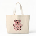 cute pink chequered  bear bags