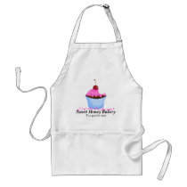 Cute Pink Cupcake With Cherry Personalised Apron