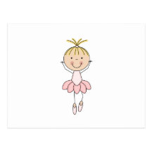 Cute , Pink, Dancing  Ballerina Postcard