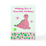 Cute Pink Dinosaur cards