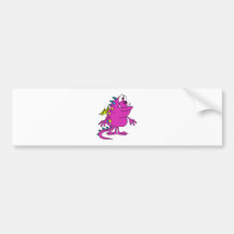 cute pink dragon monster creature bumper sticker