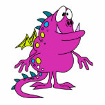 cute pink dragon monster creature photo sculptures