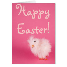 Cute Pink Easter Chick Card