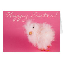 Cute Pink Easter Chick Greeting Cards