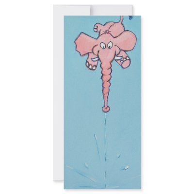 Cute pink elephant cartoon personalized rack card by mike_jory