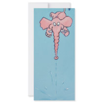 Cute pink elephant cartoon personalized rack card