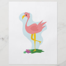 cute pink flamingo standing in the yard personalized flyer