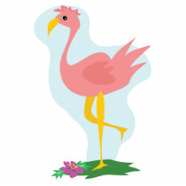 cute pink flamingo standing in the yard acrylic cut outs
