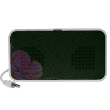 Cute pink flowers on dark background mini speaker