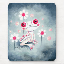 Cute Pink Frog Mousepads