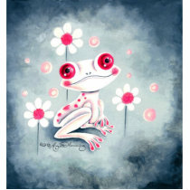 Cute Pink Frog Photo Sculpture