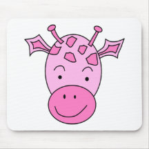 Cute Pink Giraffe. Mousemats