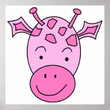 Cute Pink Giraffe. Posters