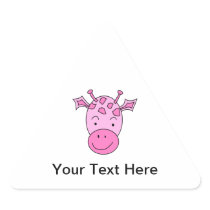 Cute Pink Giraffe. Triangle Stickers