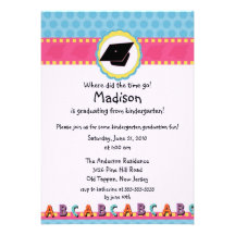 CUTE Pink Girls Kindergarten Graduation Invitation