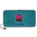 Cute pink glitter cupcake turquoise glitter speakers