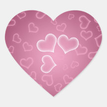 Cute Pink Hearts Background Heart Sticker